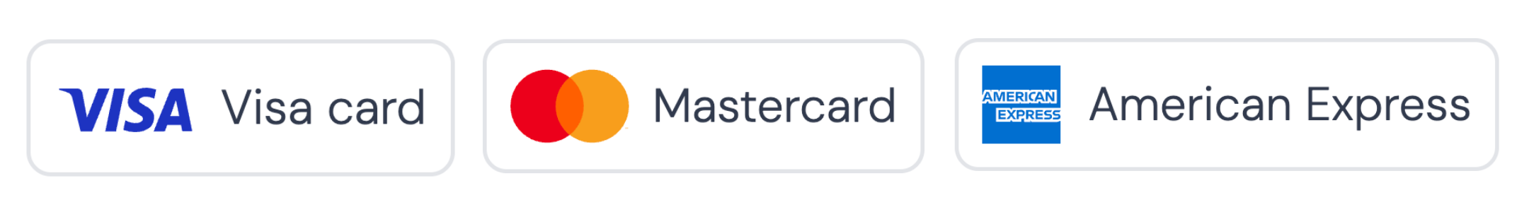 บัตรที่รองรับ เช่น Visa และ Mastercard